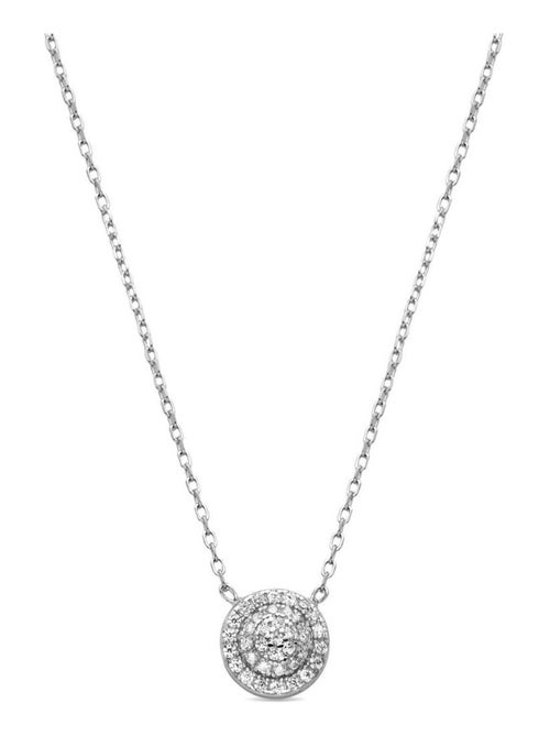 Collier en argent 925 Luxenter avec zircons brillants plaqués rhodium - Adhel - Kiabi