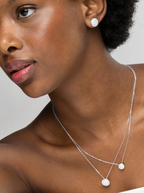 Collier en argent 925 Luxenter avec zircons brillants plaqués rhodium - Adhel - Kiabi