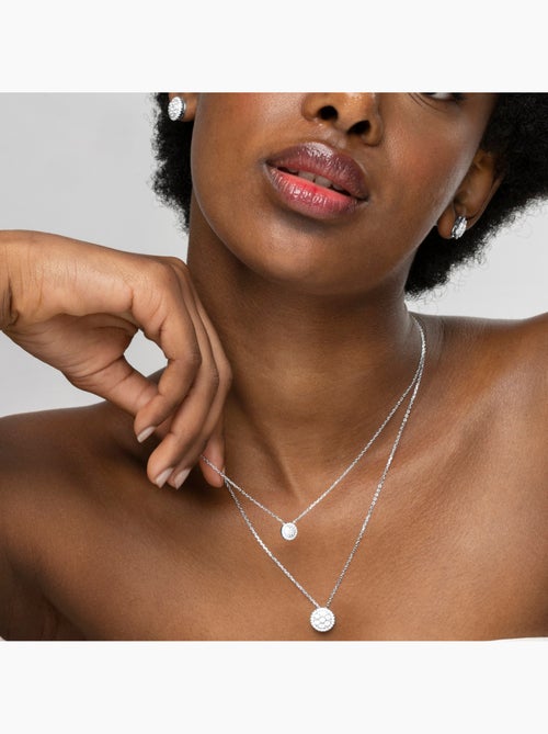 Collier en argent 925 Luxenter avec zircons brillants plaqués rhodium - Adhel - Kiabi