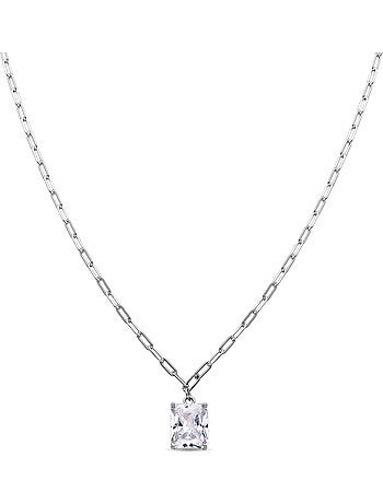 Collier en argent 925 Luxenter avec zircons brillants plaqués rhodium - Askuo