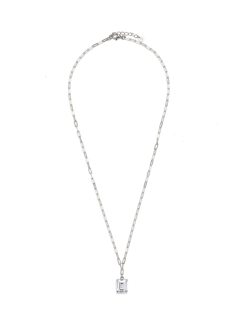 Collier en argent 925 Luxenter avec zircons brillants plaqués rhodium - Askuo Blanc - Kiabi