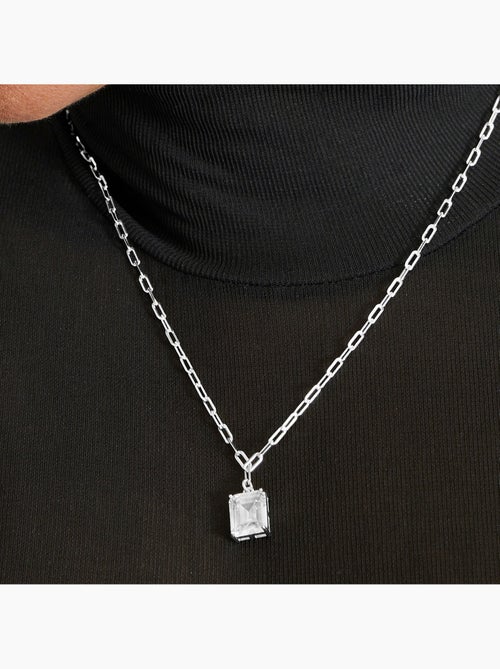Collier en argent 925 Luxenter avec zircons brillants plaqués rhodium - Askuo - Kiabi