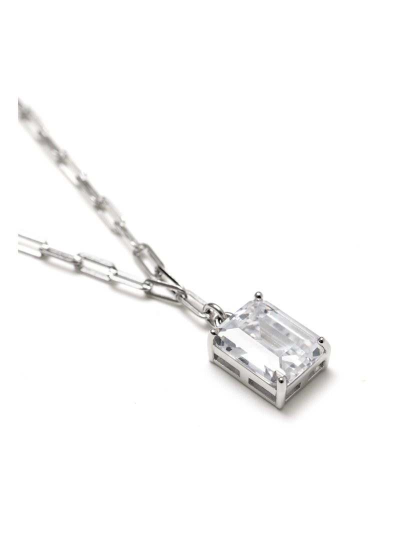 Collier en argent 925 Luxenter avec zircons brillants plaqués rhodium - Askuo Blanc - Kiabi