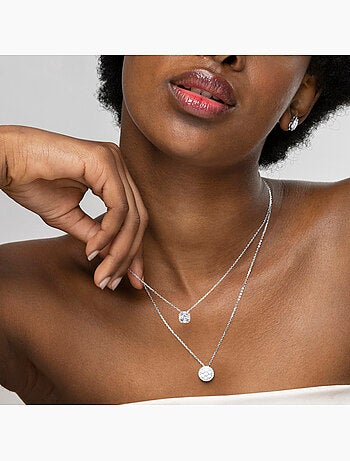 Collier en argent 925 Luxenter avec zircons brillants plaqués rhodium - Dyadu