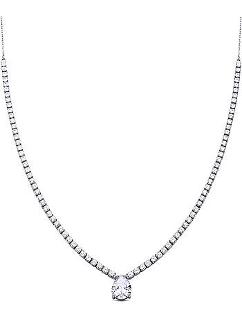 Collier en argent 925 Luxenter avec zircons brillants plaqués rhodium - Guoi