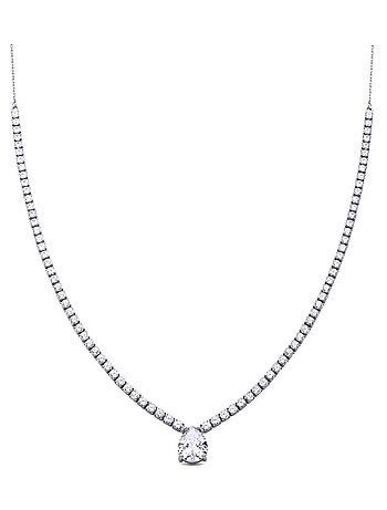 Collier en argent 925 Luxenter avec zircons brillants plaqués rhodium - Guoi