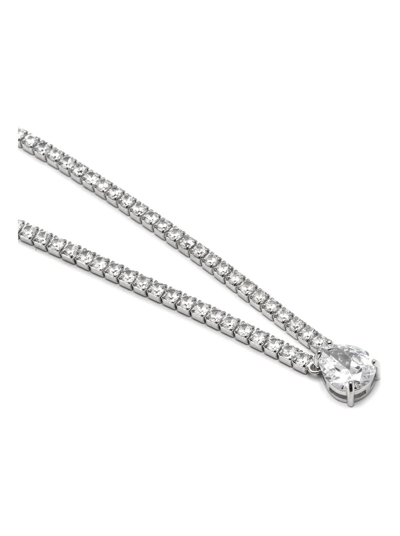 Collier en argent 925 Luxenter avec zircons brillants plaqués rhodium - Guoi Blanc - Kiabi