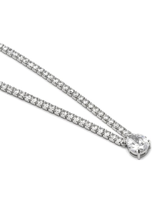 Collier en argent 925 Luxenter avec zircons brillants plaqués rhodium - Guoi - Kiabi