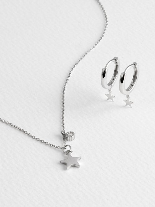 Collier en argent 925 Luxenter avec zircons brillants plaqués rhodium - Nasdic - Kiabi