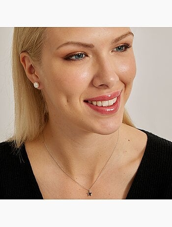 Collier en argent 925 Luxenter avec zircons brillants plaqués rhodium - Nasdic