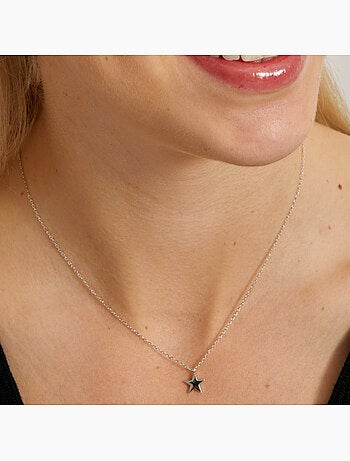 Collier en argent 925 Luxenter avec zircons brillants plaqués rhodium - Nasdic