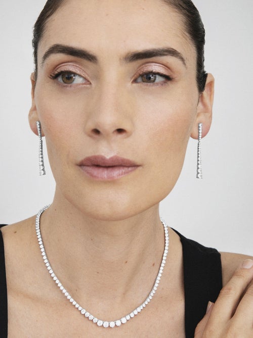 Collier en argent 925 Luxenter avec zircons brillants plaqués rhodium - Niriel - Kiabi