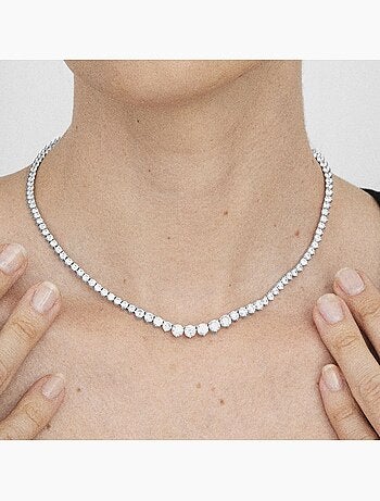 Collier en argent 925 Luxenter avec zircons brillants plaqués rhodium - Niriel