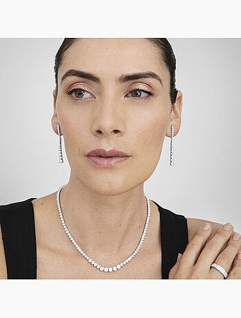 Collier en argent 925 Luxenter avec zircons brillants plaqués rhodium - Niriel