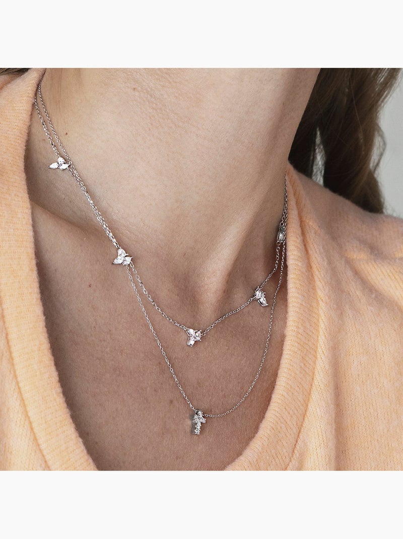 Collier en argent 925 Luxenter avec zircons brillants plaqués rhodium - Sharra Argenté - Kiabi
