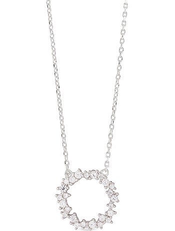 Collier en argent 925 Luxenter avec zircons brillants plaqués rhodium - Thilak