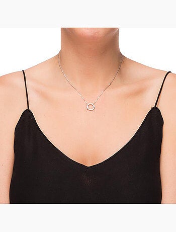 Collier en argent 925 Luxenter avec zircons brillants plaqués rhodium - Thilak