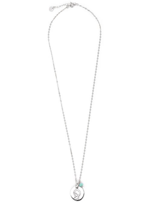 Collier en argent sterling 925 et cristal bleu avec finition en or jaune 18 carats - Niña - Kiabi