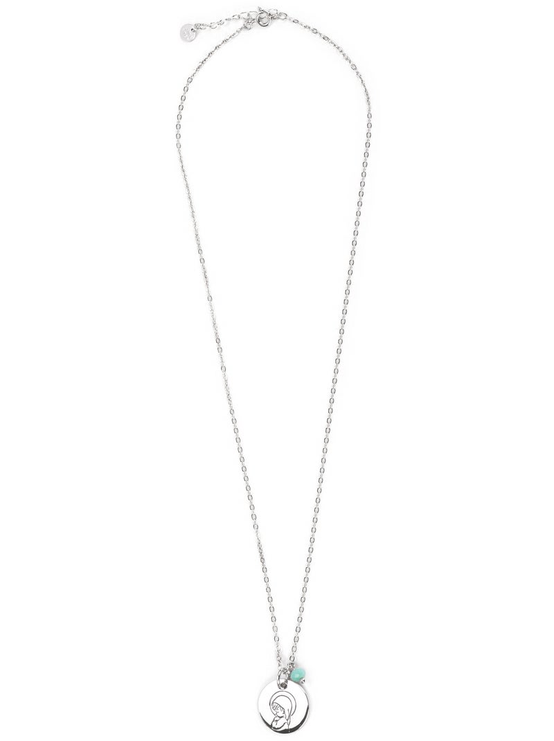 Collier en argent sterling 925 et cristal bleu avec finition en or jaune 18 carats - Niña Bleu - Kiabi