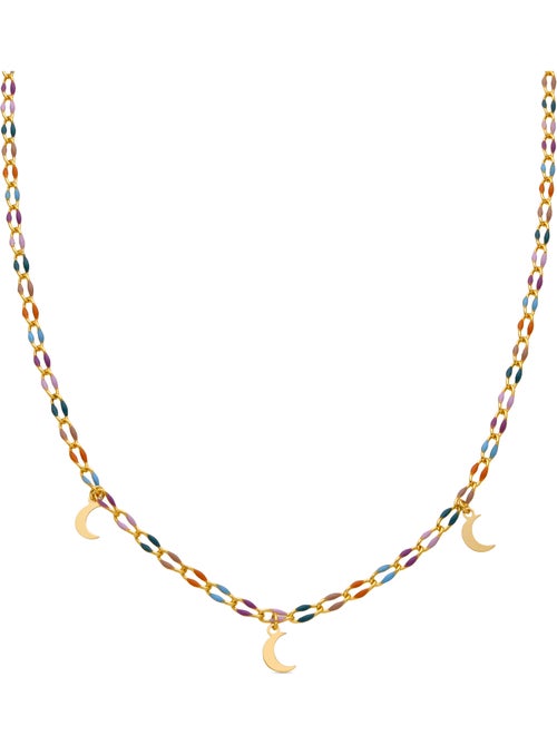 Collier en argent sterling 925 et laqué multicolore avec finition en or 18 carats - Liesi - Kiabi