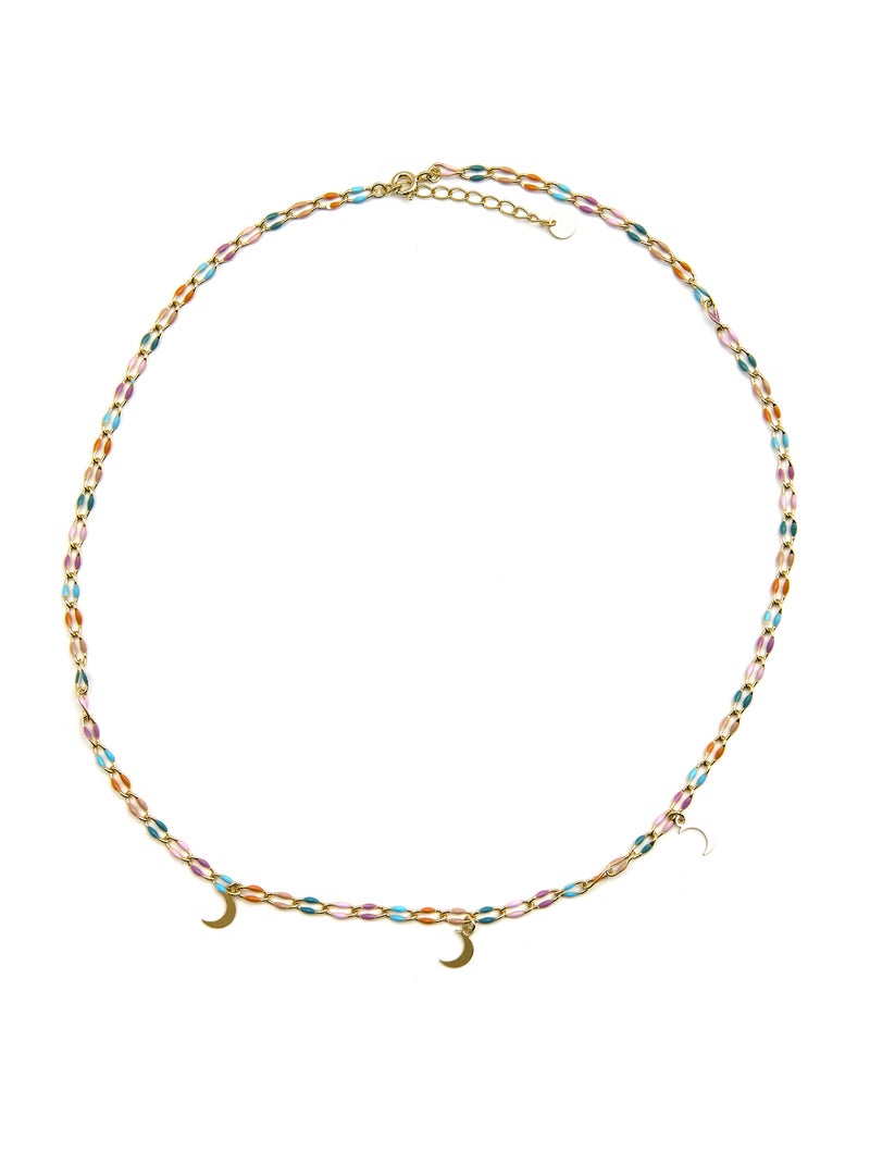Collier en argent sterling 925 et laqué multicolore avec finition en or 18 carats - Liesi Multicolore - Kiabi