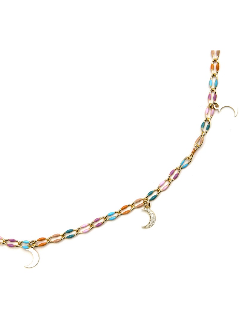 Collier en argent sterling 925 et laqué multicolore avec finition en or 18 carats - Liesi Multicolore - Kiabi