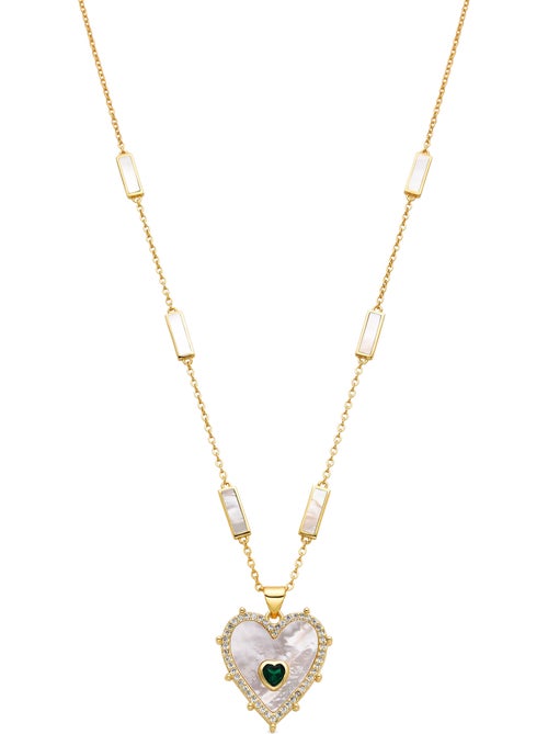 Collier en argent sterling 925 et nacre blanche avec finition or 18 carats - Limy - Kiabi