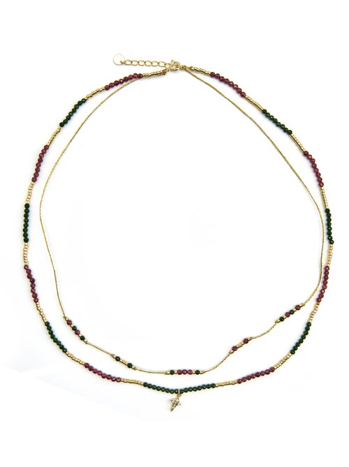 Collier en argent sterling 925 et zircone brillante avec finition en or 18 carats - Holis - Kiabi
