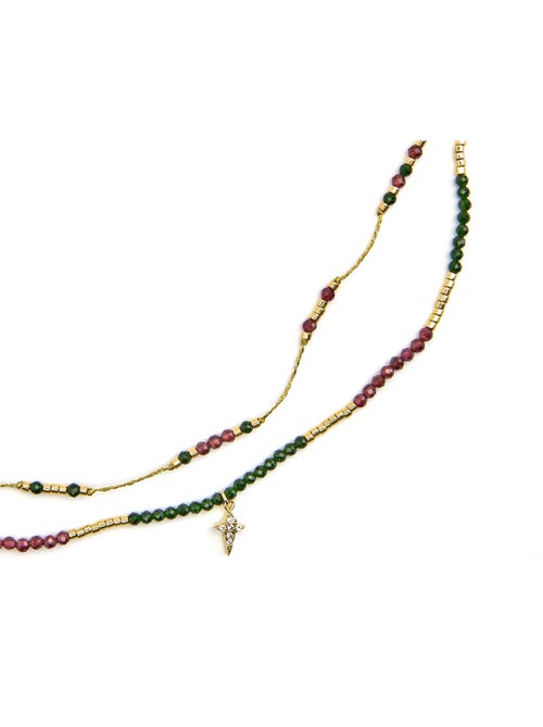 Collier en argent sterling 925 et zircone brillante avec finition en or 18 carats - Holis - Kiabi