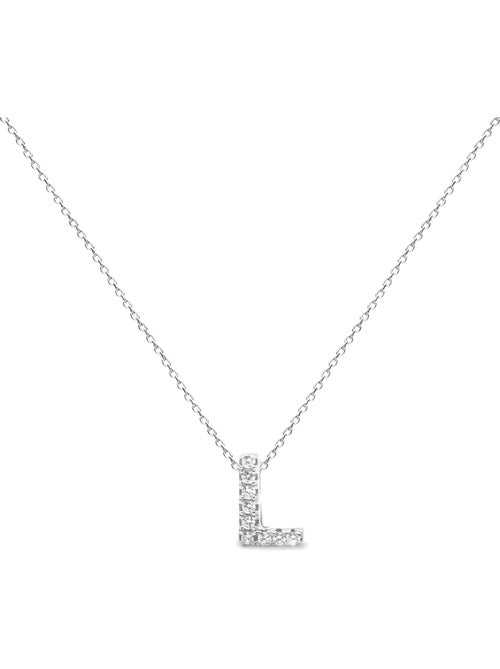 Collier en argent sterling 925 finition brillante en zircone au Rhodium - lettre L alphabet - Kiabi Collier en argent sterling 925 finition brillante en zircone au Rhodium - lettre L alphabet - Kiabi