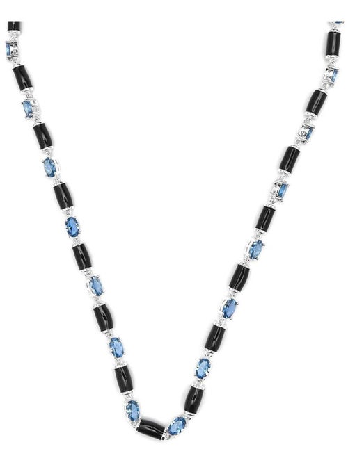 Collier en argent sterling et zircon topaze bleue rhodié - Tatui - Kiabi