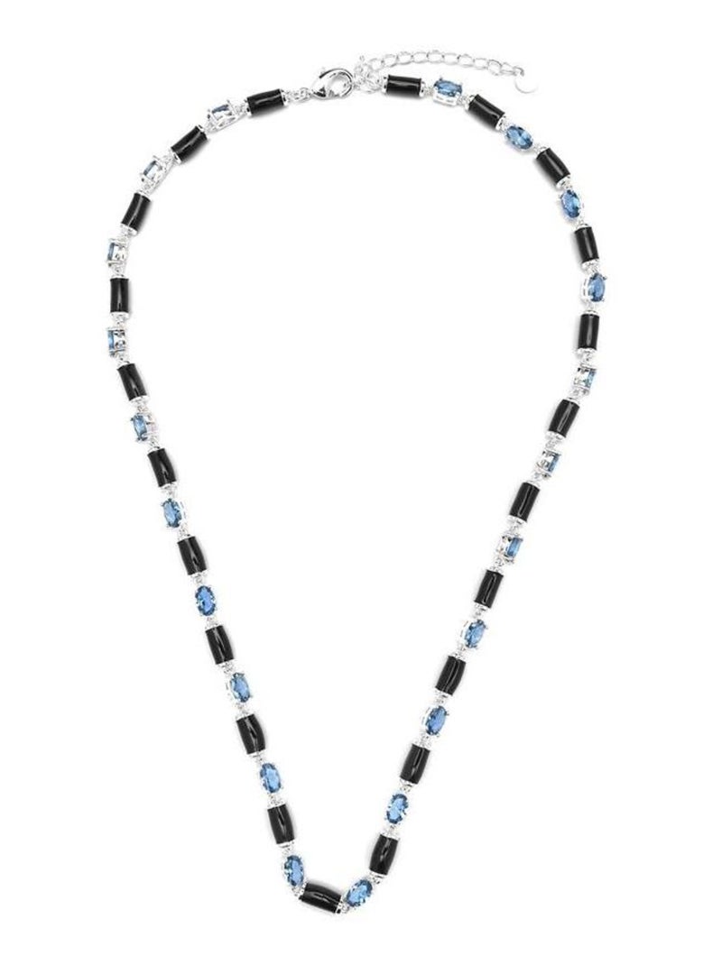 Collier en argent sterling et zircon topaze bleue rhodié - Tatui Bleu - Kiabi
