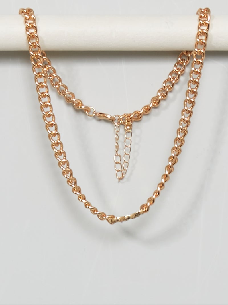 Collier en chaine grosse maille doré - Kiabi