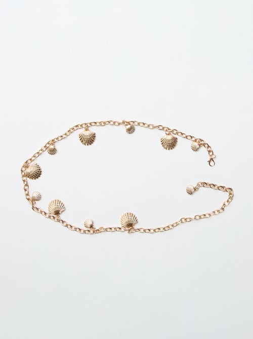 Collier en métal avec médaillons en forme de coquillages - Kiabi