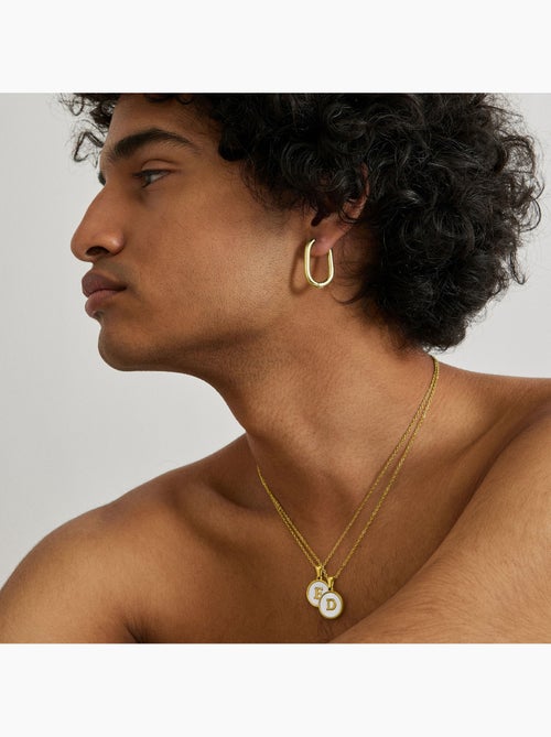 Collier en nacre blanche fini en or jaune 18K - Lettre D de l’alphabet - Kiabi Collier en nacre blanche fini en or jaune 18K - Lettre D de l’alphabet - Kiabi