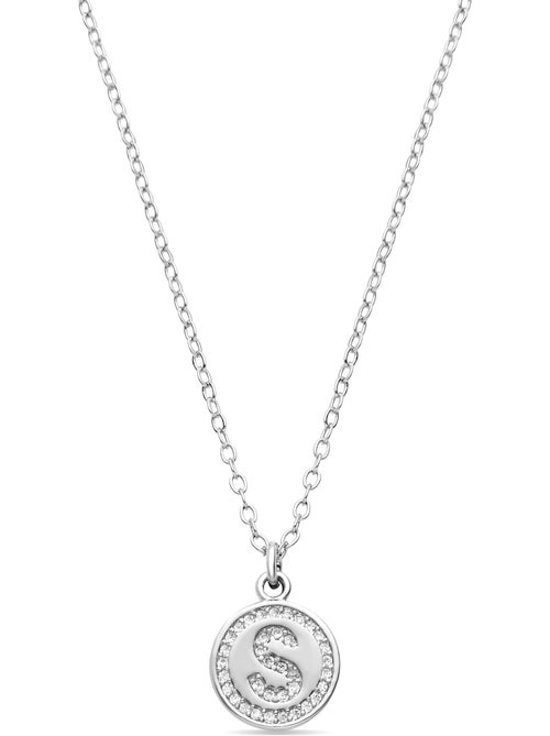Collier en zircone brillant avec finition rhodium - lettre S de l’alphabet - Kiabi Collier en zircone brillant avec finition rhodium - lettre S de l’alphabet - Kiabi