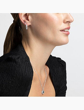 Collier en zirconie brillant avec finition rhodium - Lettre C de l’alphabet