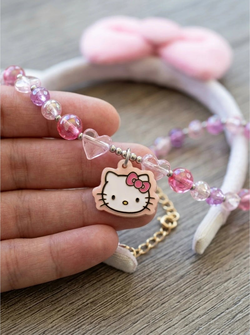 Collier enfant pendentif tête de chat Hello Kitty Sanrio Multicolore - Kiabi