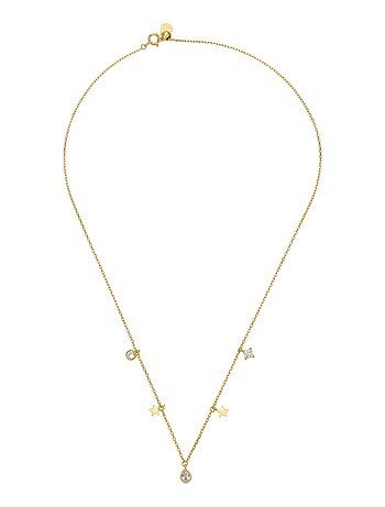 Collier étoile Luxenter en argent 925 et zirconium brillant, plaqué or jaune 18 carats