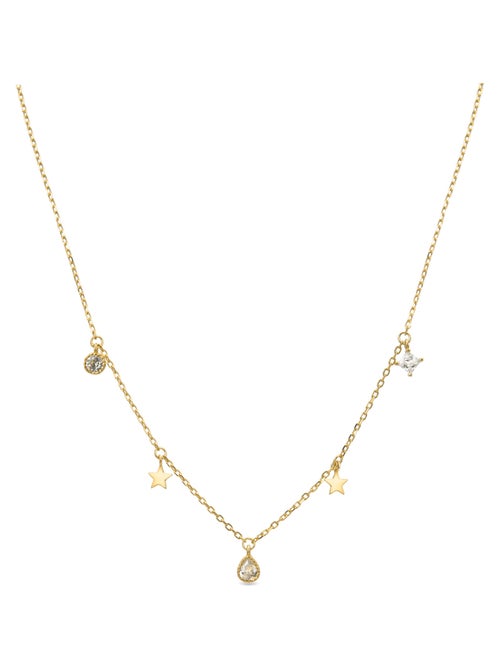 Collier étoile Luxenter en argent 925 et zirconium brillant, plaqué or jaune 18 carats - Kiabi