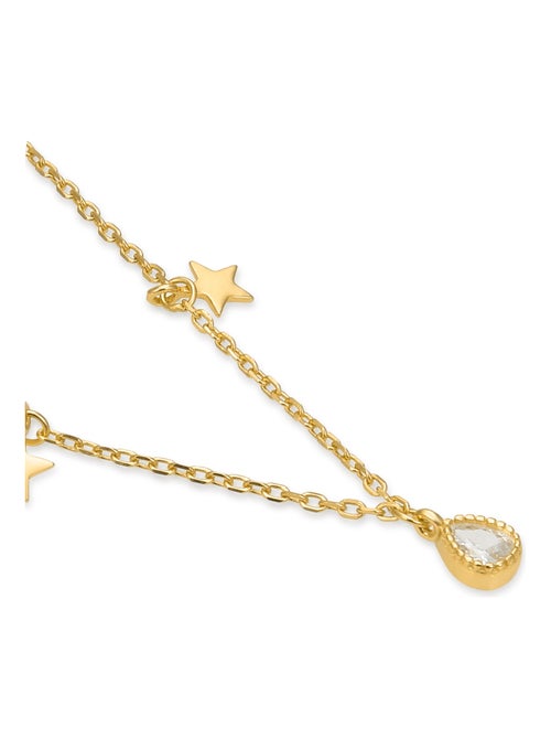 Collier étoile Luxenter en argent 925 et zirconium brillant, plaqué or jaune 18 carats - Kiabi