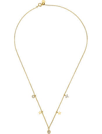 Collier étoile Luxenter en argent 925 et zirconium brillant plaqué or jaune 18k