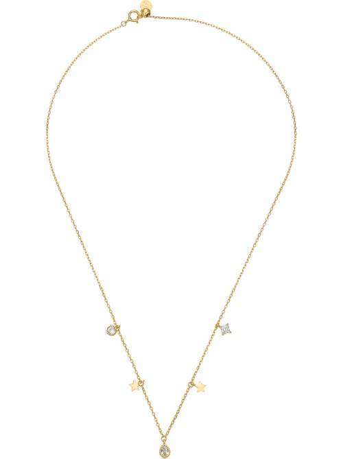 Collier étoile Luxenter en argent 925 et zirconium brillant plaqué or jaune 18k - Kiabi