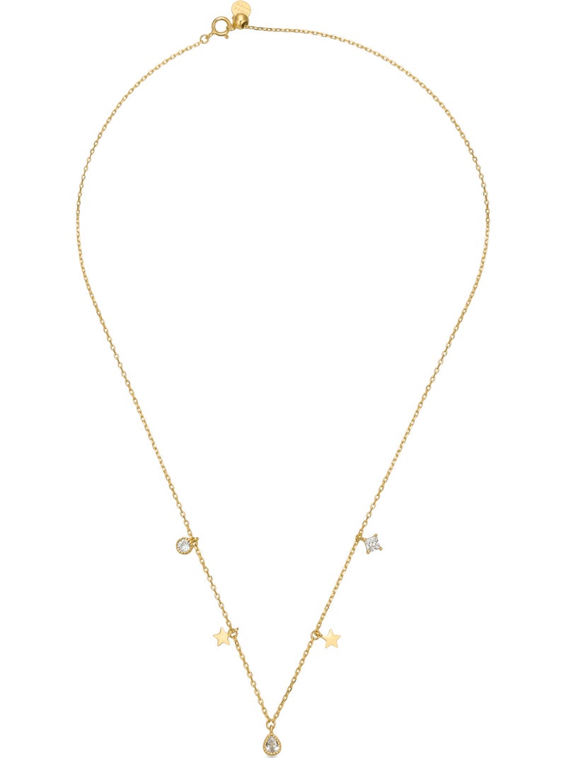 Collier étoile Luxenter en argent 925 et zirconium brillant plaqué or jaune 18k Doré - Kiabi