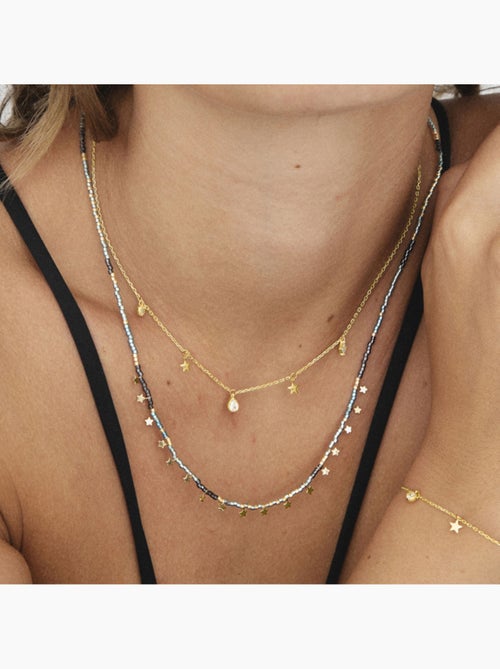 Collier étoile Luxenter en argent 925 et zirconium brillant plaqué or jaune 18k - Kiabi