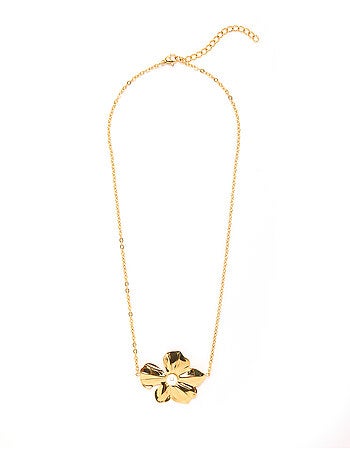 Collier fleur et perle fantaisie