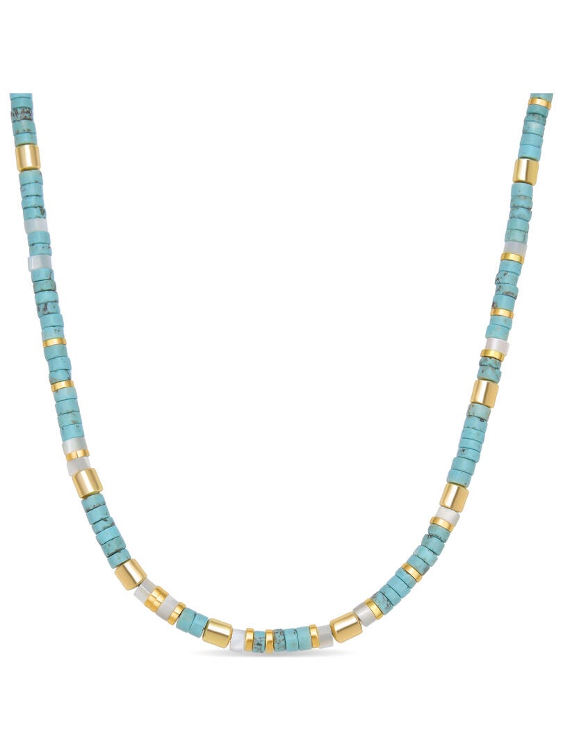 Collier Argent 925 Avec Pendentif Plume Turquoise - Style Bohème - Neuf Avec Étiquettes