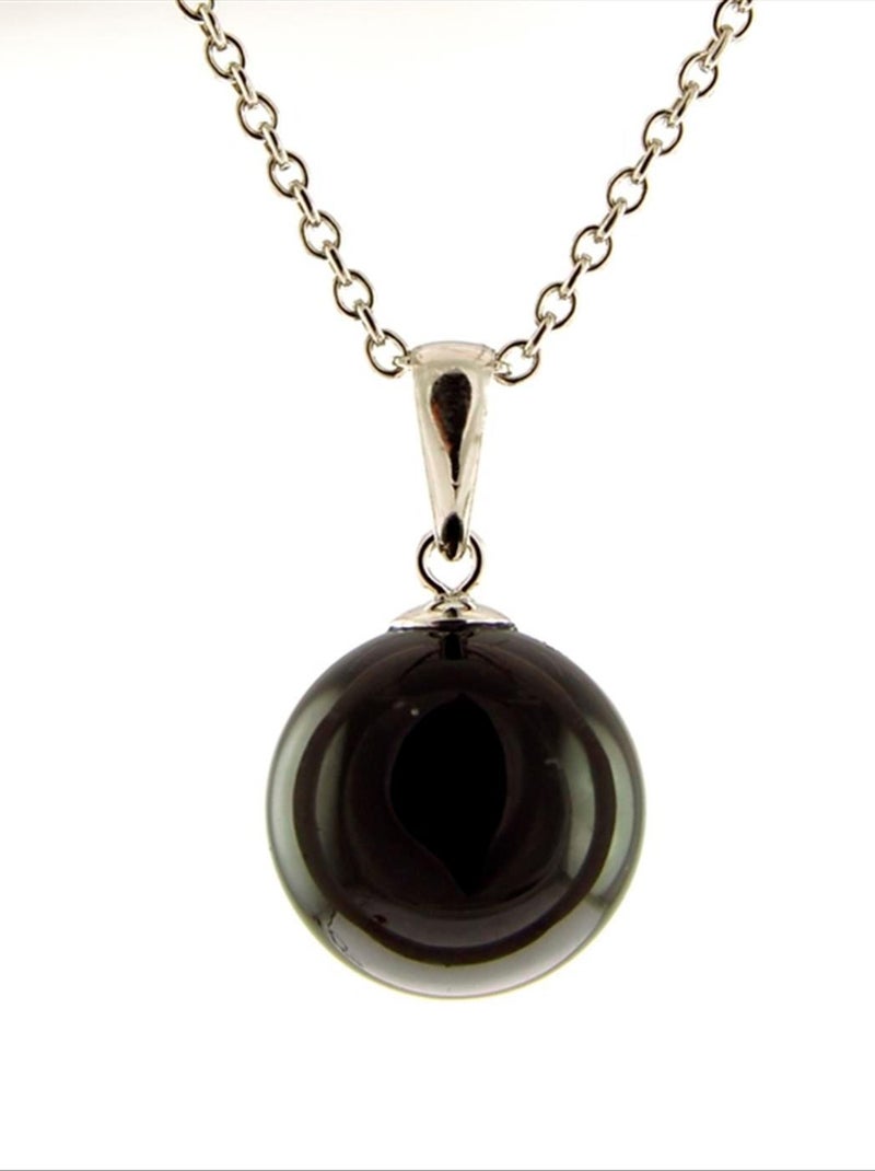 Collier kiarik en alliage métallique et onyx rhodié Argent - Kiabi