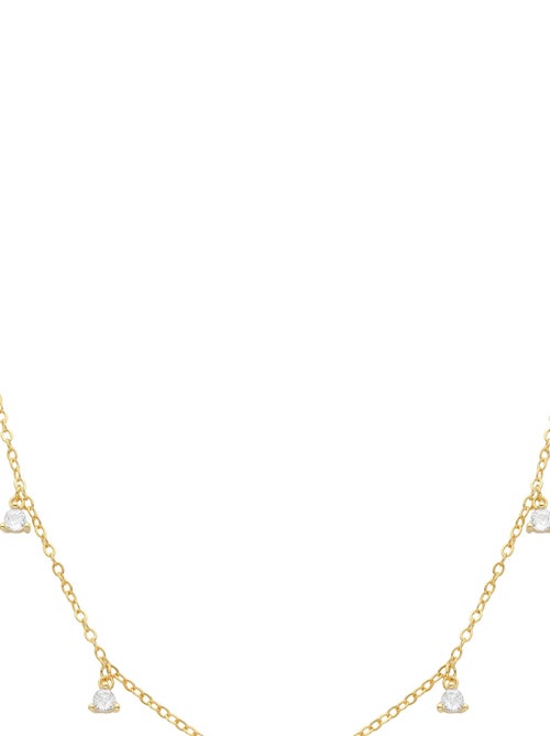 Collier Kisain,composé de zircone brillante,finition en or jaune 18 carats - Kiabi
