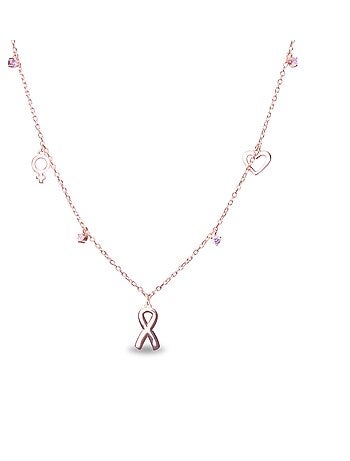 Collier  lazo composé d'argent 925 et de tourmaline rose en zircone rhodiée